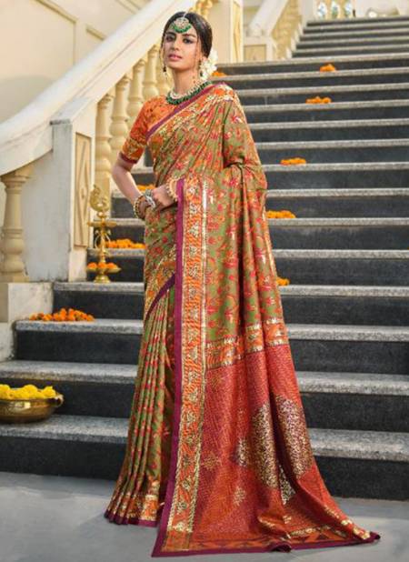 Green Colour Fancy Festive Wear Designer Heavy Patola Silk Saree Collection 53710